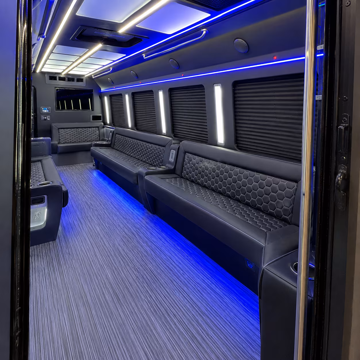 prom party buses that keep the night going from the first stop to the last